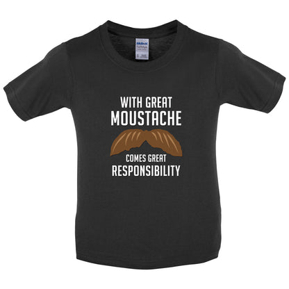 With Great Moustache Kids T Shirt