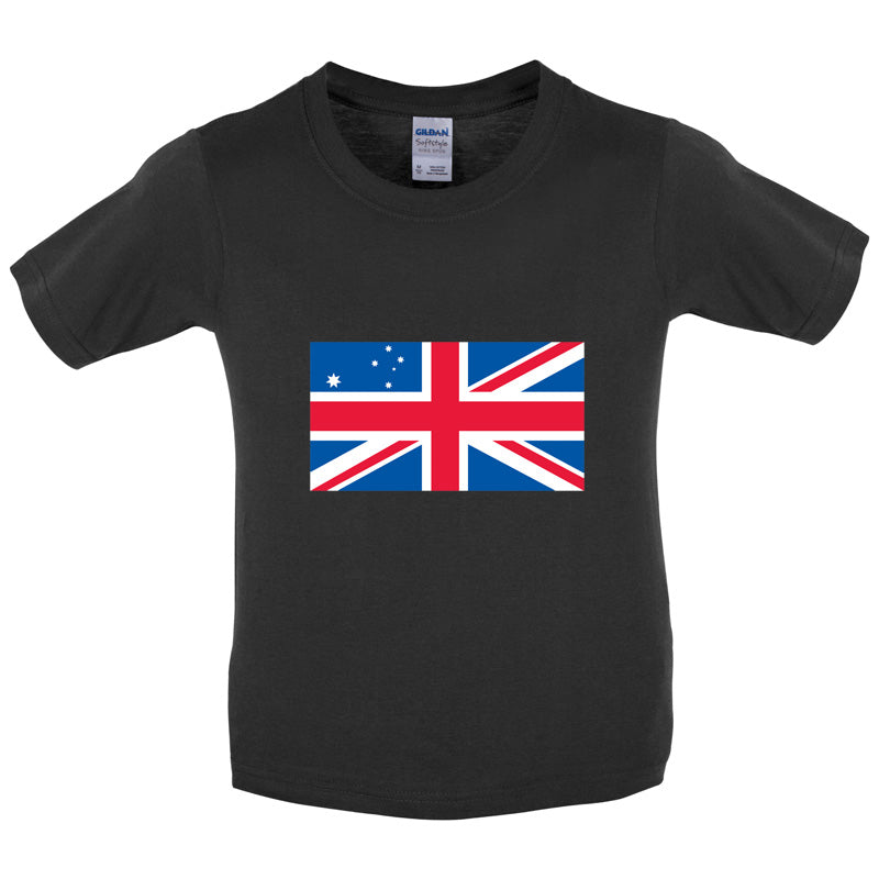 Australian Union Jack Flag Kids T Shirt