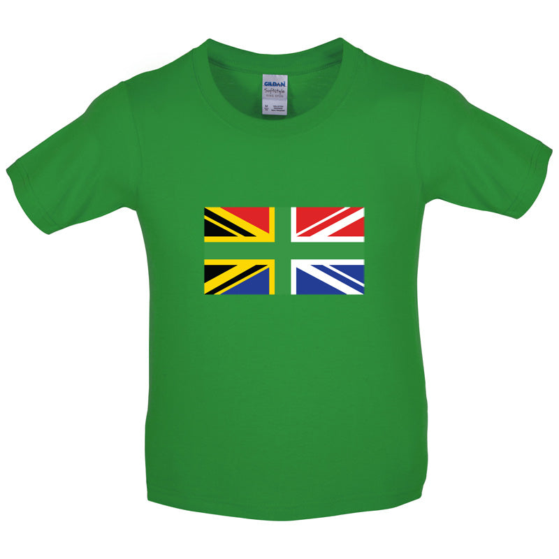 South African Union Jack Flag Kids T Shirt