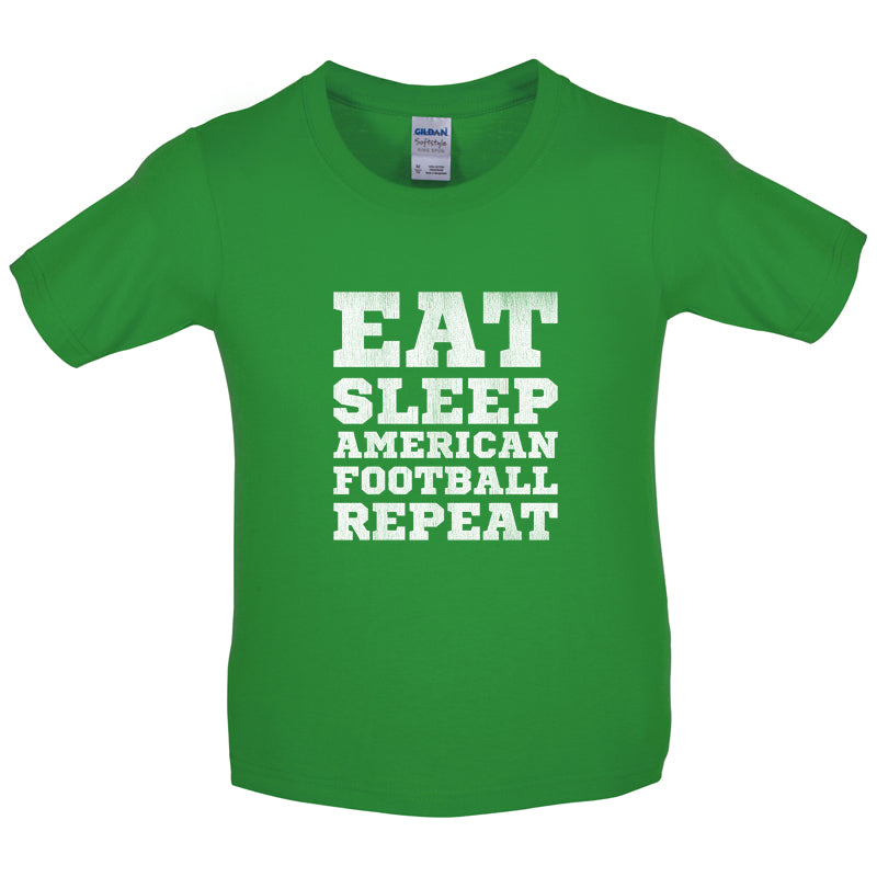 Eat Sleep American Football Repeat Kids T Shirt