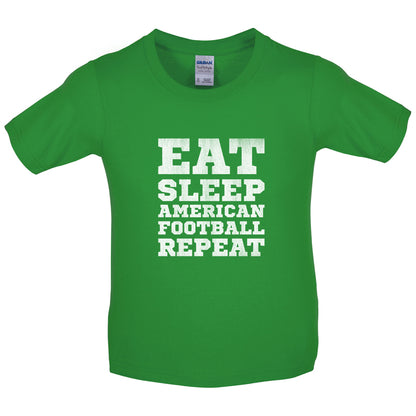 Eat Sleep American Football Repeat Kids T Shirt