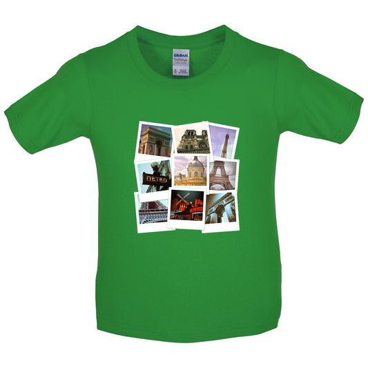 Paris Photo Collage Kids T Shirt