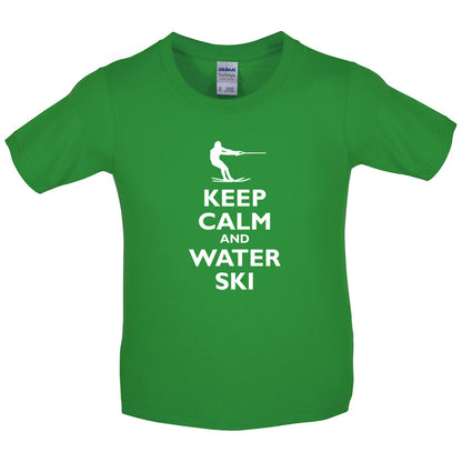 Keep Calm and Water Ski Kids T Shirt