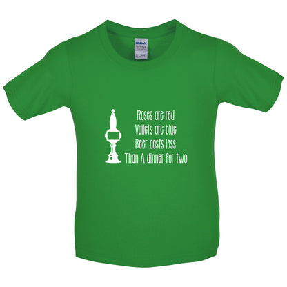 Roses Are Red Beer Costs Less Than Dinner For Two Kids T Shirt
