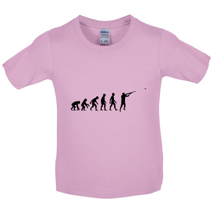 Evolution of Man Clay Pigeon Shooting Kids T Shirt