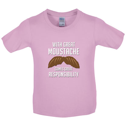 With Great Moustache Kids T Shirt