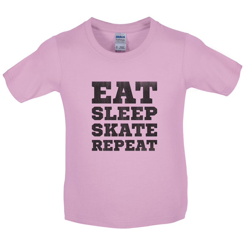 Eat Sleep Skate Repeat Kids T Shirt
