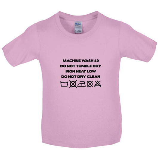 Washing Machine Label Kids T Shirt