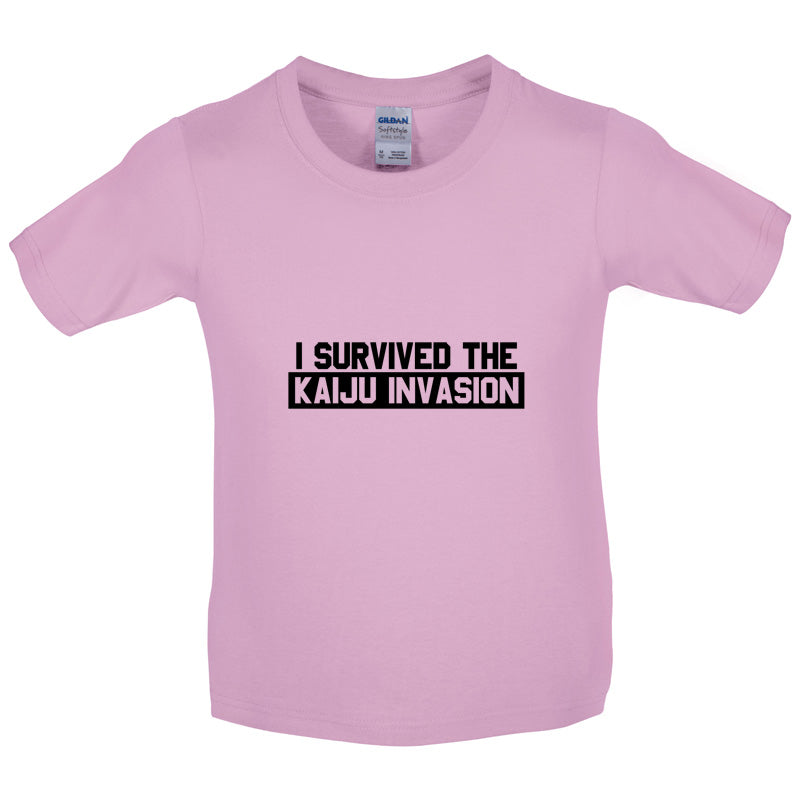 I Survived The Kaiju Invasion Kids T Shirt