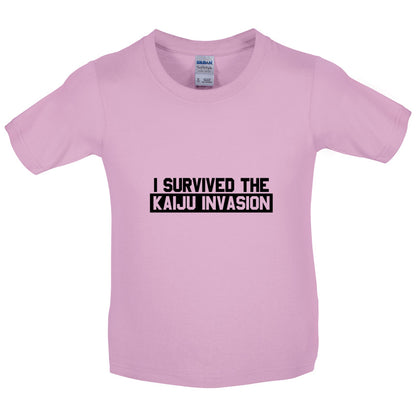 I Survived The Kaiju Invasion Kids T Shirt