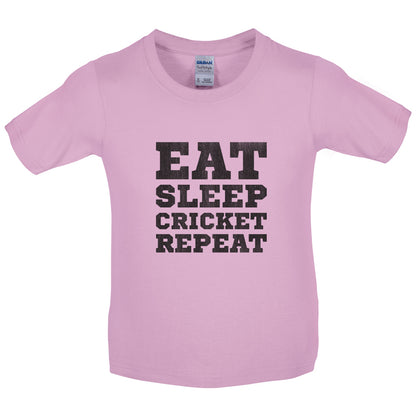Eat Sleep Cricket Repeat Kids T Shirt