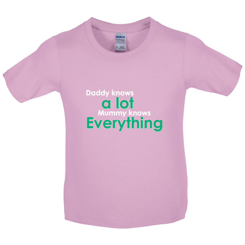 Daddy Knows A Lot Mummy Knows Everything Kids T Shirt