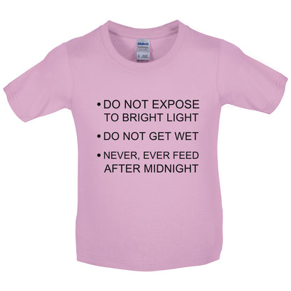 Never, Ever Feed After Midnight Kids T Shirt