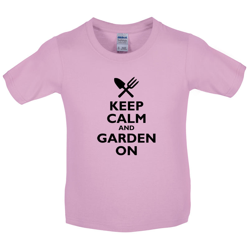 Keep Calm And Garden On Kids T Shirt