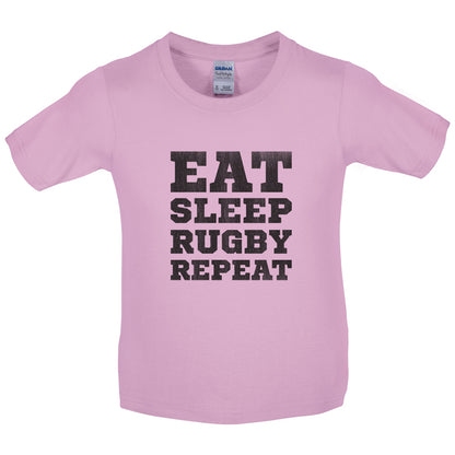 Eat Sleep Rugby Repeat Kids T Shirt