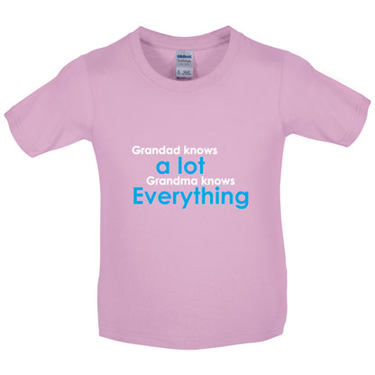 Grandad Knows A Lot, Grandma Knows Everything Kids T Shirt