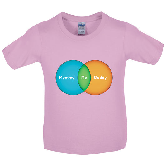 Mummy + Daddy = Me Venn Diagram Kids T Shirt