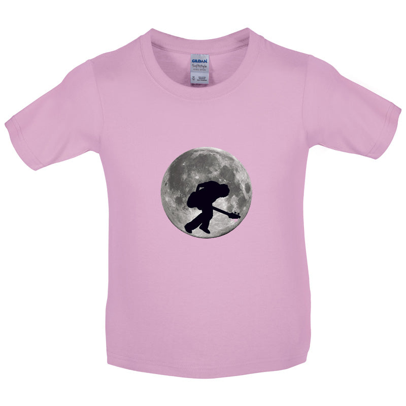 Bass Player Moon Kids T Shirt