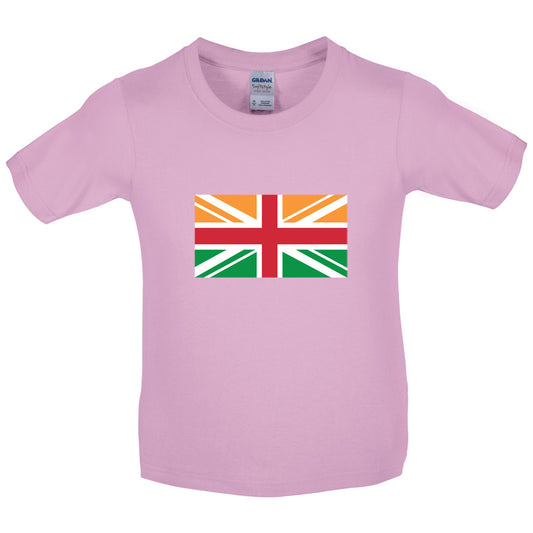 Indian Union Jack Flag Kids T Shirt