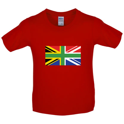South African Union Jack Flag Kids T Shirt