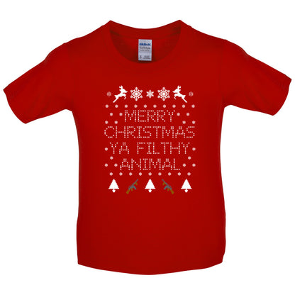 Merry Christmas Ya Filthy Animal Kids T Shirt