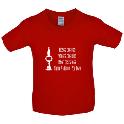Roses Are Red Beer Costs Less Than Dinner For Two Kids T Shirt