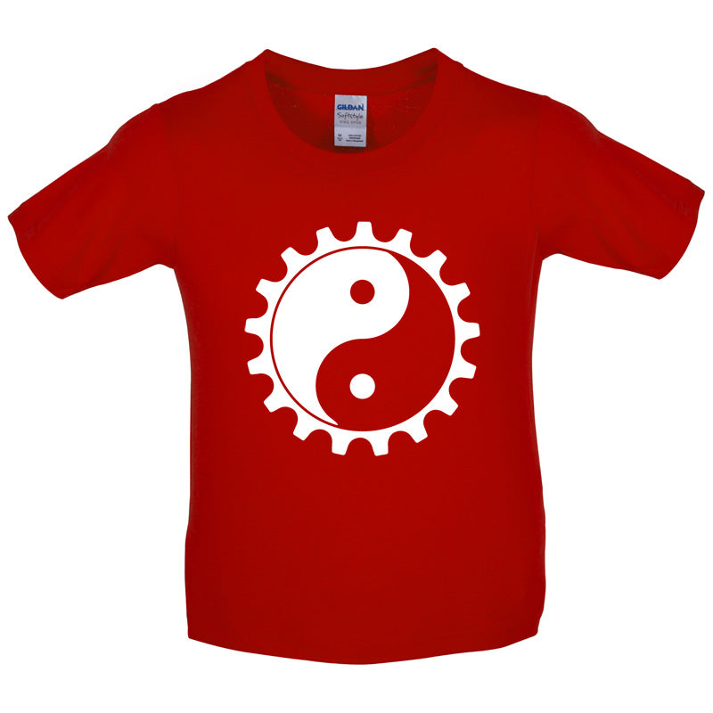 Yin Yang Bike Cog Kids T Shirt