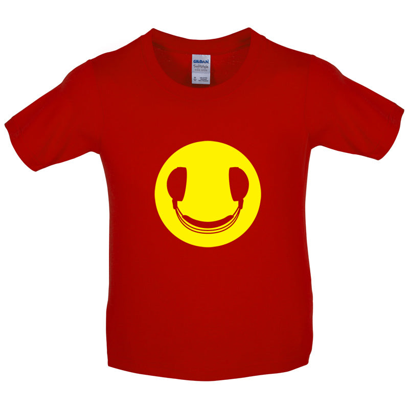 DJ Headphone Smiley face Kids T Shirt