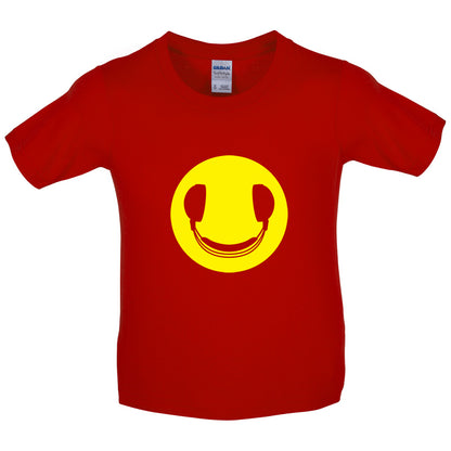 DJ Headphone Smiley face Kids T Shirt
