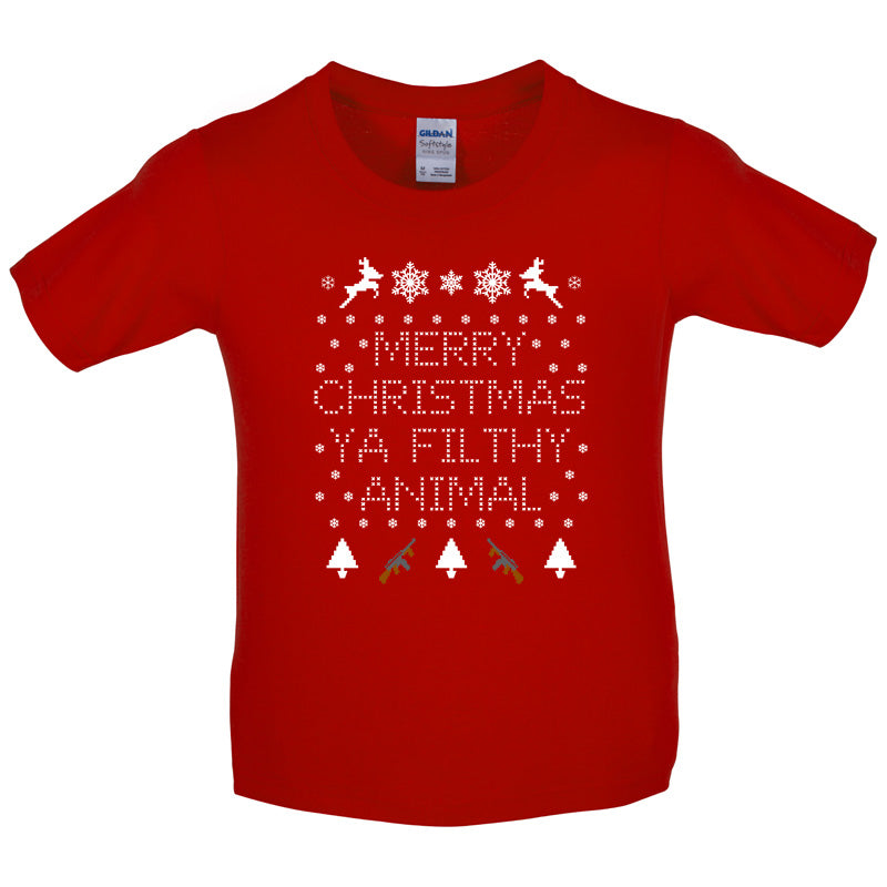 Merry Christmas Ya Filthy Animal Kids T Shirt