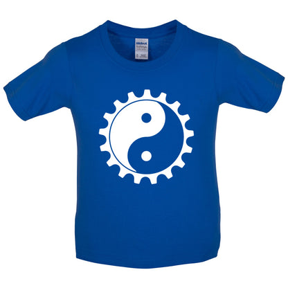 Yin Yang Bike Cog Kids T Shirt