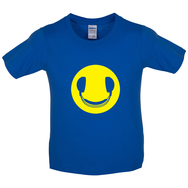 DJ Headphone Smiley face Kids T Shirt