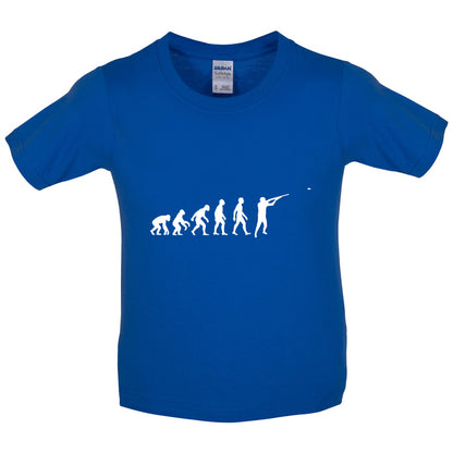 Evolution of Man Clay Pigeon Shooting Kids T Shirt
