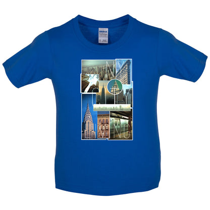 New York City Living Collage Kids T Shirt