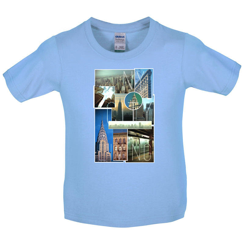 New York City Living Collage Kids T Shirt