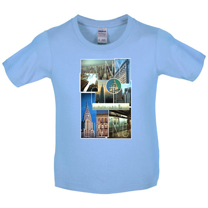 New York City Living Collage Kids T Shirt