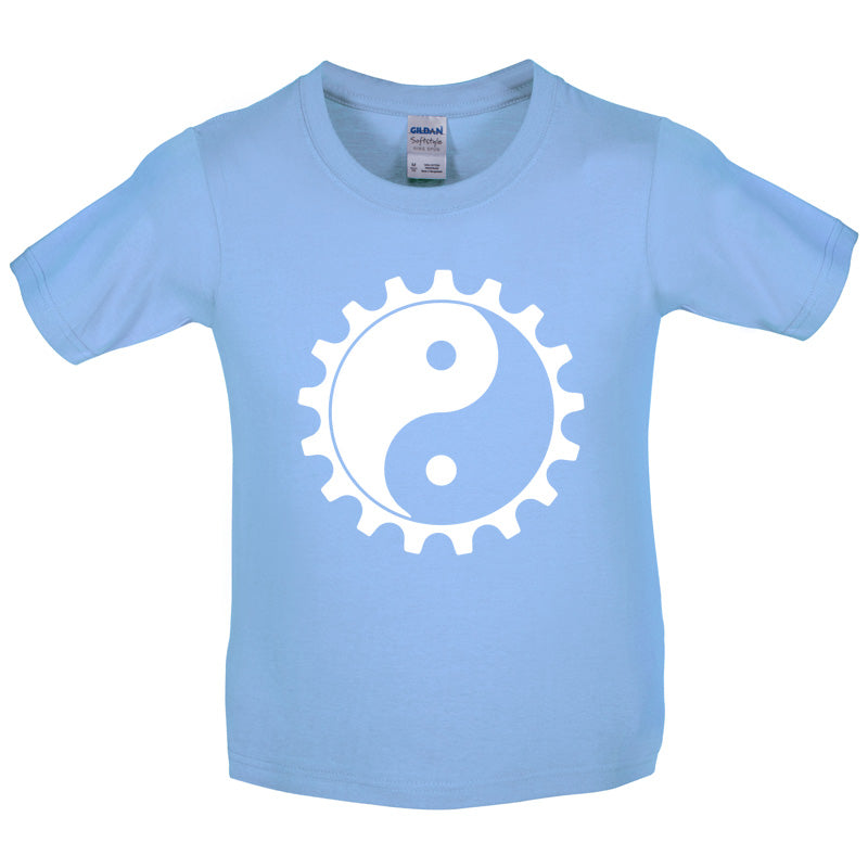 Yin Yang Bike Cog Kids T Shirt