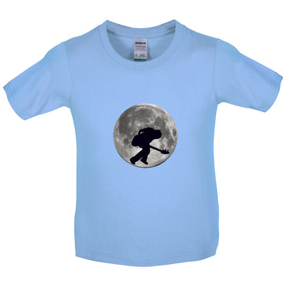 Bass Player Moon Kids T Shirt
