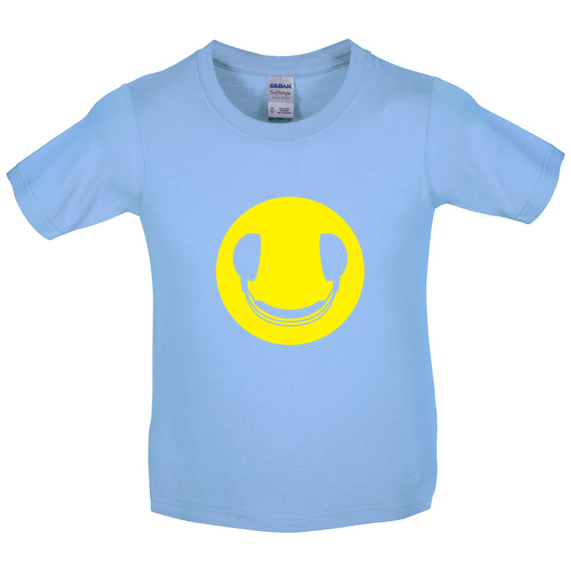 DJ Headphone Smiley face Kids T Shirt