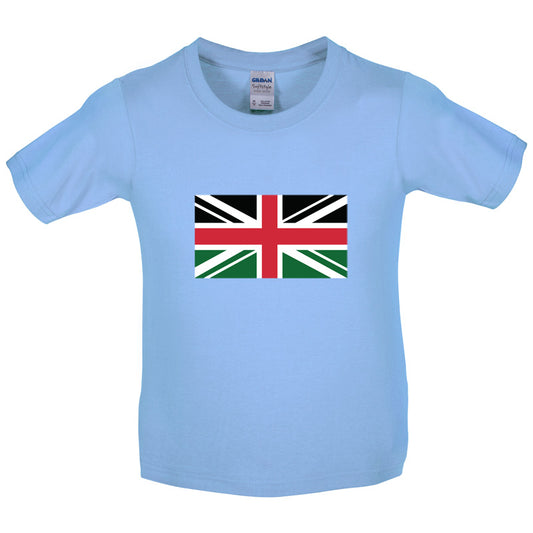 Kenya Union Jack Flag Kids T Shirt
