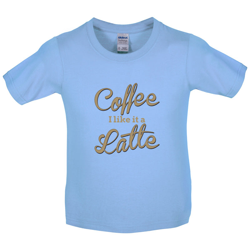 Coffee I Like It A Latte Kids T Shirt
