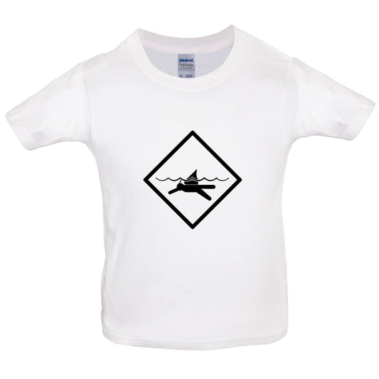 Diver Shark Sign Kids T Shirt
