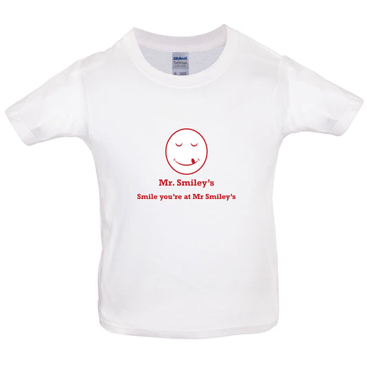 Mr Smiley's Smile You're At Smiley's Kids T Shirt