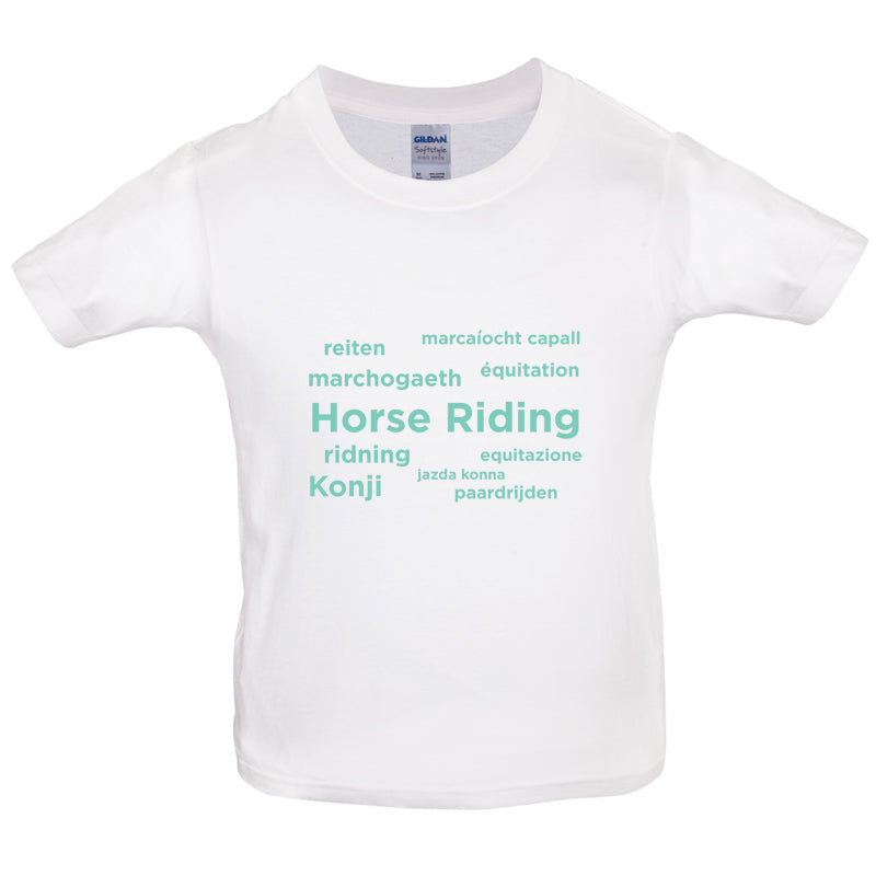 Horse Riding Languages Kids T Shirt