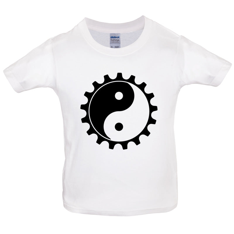 Yin Yang Bike Cog Kids T Shirt