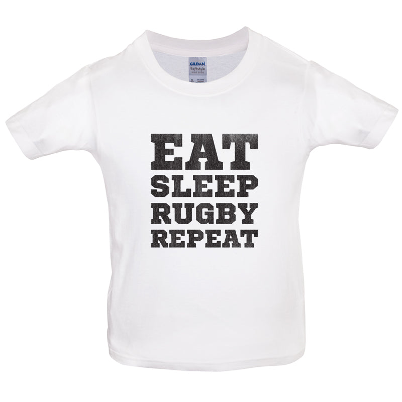 Eat Sleep Rugby Repeat Kids T Shirt