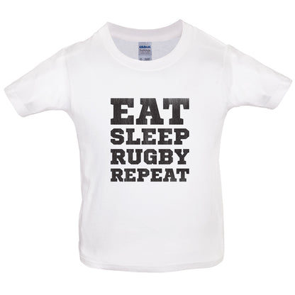 Eat Sleep Rugby Repeat Kids T Shirt