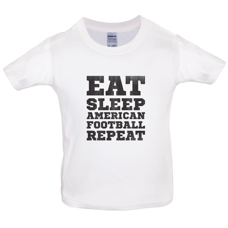Eat Sleep American Football Repeat Kids T Shirt