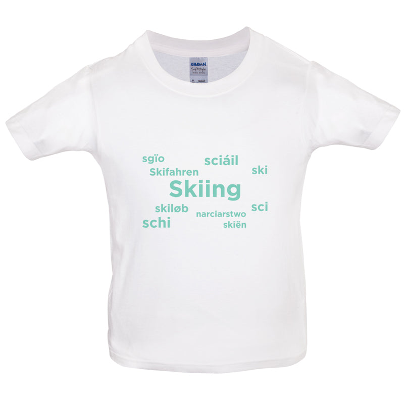 Skiing Languages Kids T Shirt