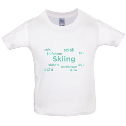 Skiing Languages Kids T Shirt